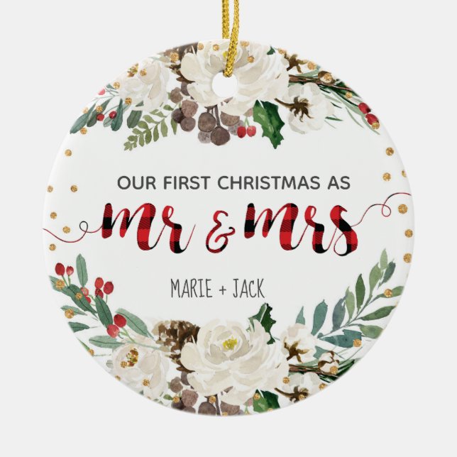 Första julen Ornament Snö Personlig (Framsidan)