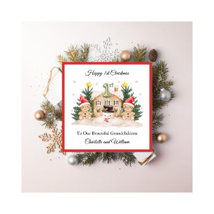 Första julen Pepparkakssnömannen Julkort