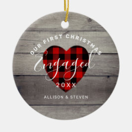 Första julen - Personligen Rustic Heart Julgransprydnad Keramik