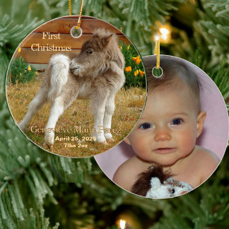 Första julen ponny i vallmo ornament