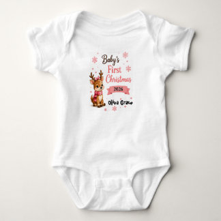 Första julen renbabyströja med personligt namn t shirt