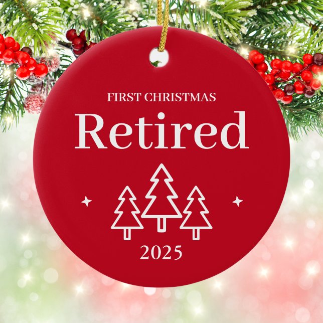 Första julen, rött julgransprydnad keramik (First Christmas Retired Red Ceramic Ornament
)