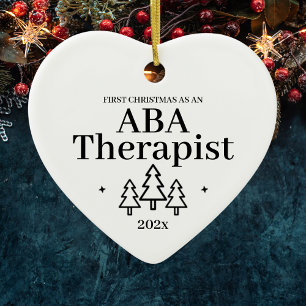 Första julen som Aba Therapist tillämpade beteende Julgransprydnad Keramik