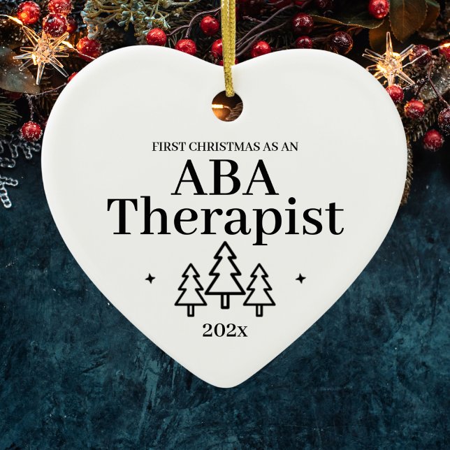 Första julen som Aba Therapist tillämpade beteende Julgransprydnad Keramik (First Christmas As Aba Therapist Applied Behavior Ceramic Ornament
)