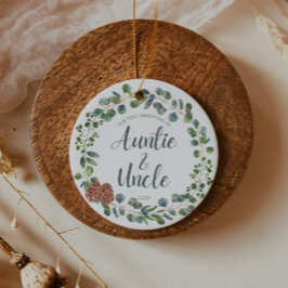 Första julen som Auntie och Farbror Julgransprydnad Keramik