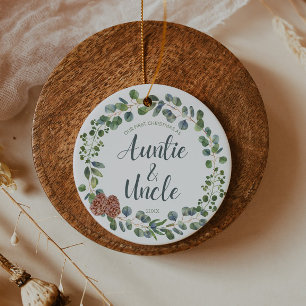 Första julen som Auntie och Farbror Julgransprydnad Keramik