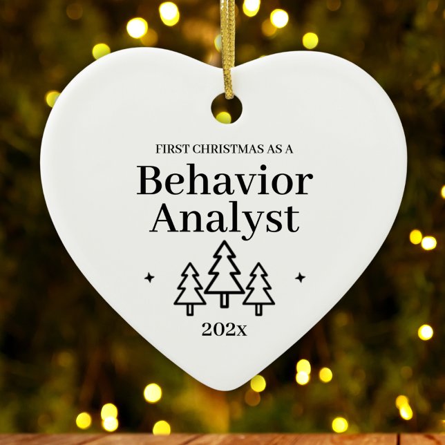 Första julen som beteendeanalytiker Nytt jobb Julgransprydnad Keramik (First Christmas As Behavior Analyst New Job Ceramic Ornament
)