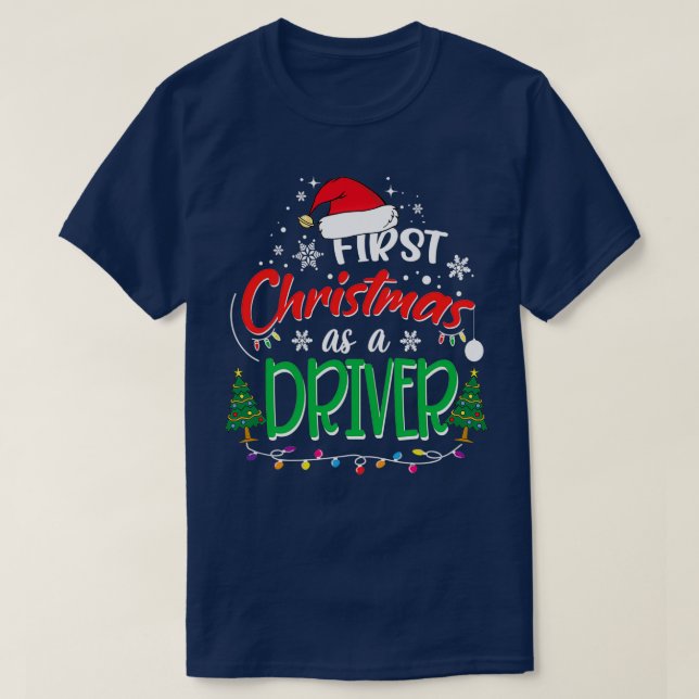 Första julen som chaufför 1:a julgrisen t shirt (Design framsida)