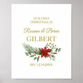 Första julen som citat med julstjärna-design poster