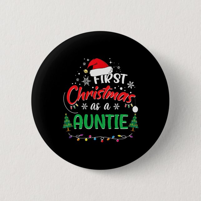 Första julen som en Auntie 1a Julmatchen Knapp (Framsida)