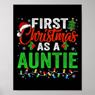 Första julen som en Auntie Julafton Ljus-familj Poster