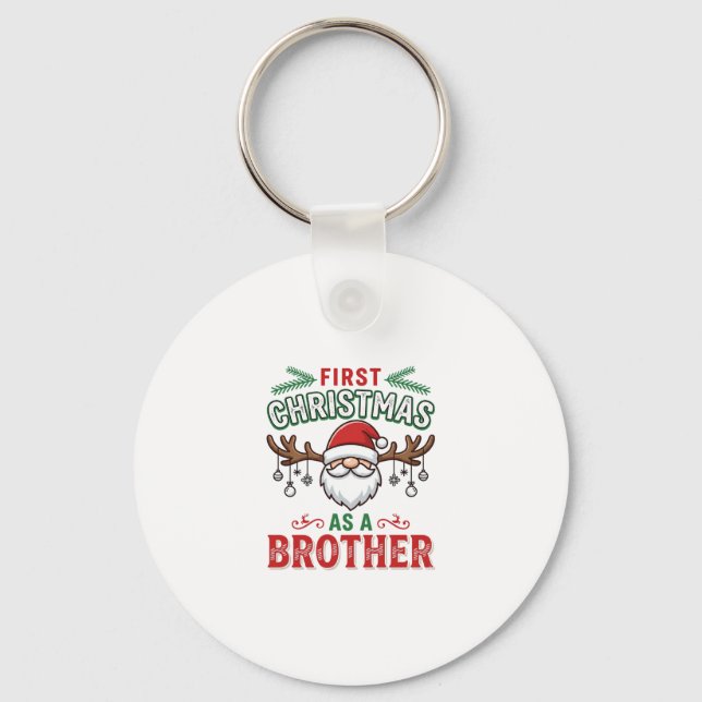 Första julen som en bror Santa Gnome Nyckelring (Framsida)
