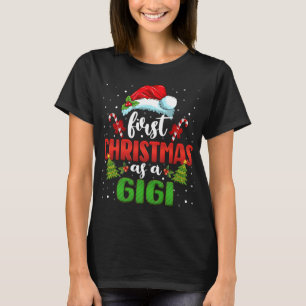 Första julen som en gigi Hat Santa Gender Reveal T Shirt