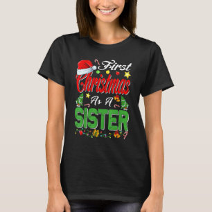 Första julen som en syster Santa mössa Pyjamas Xma T Shirt