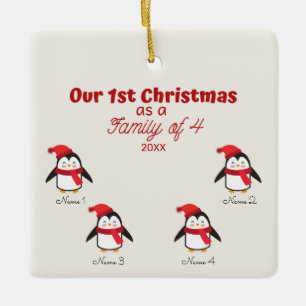Första julen som familj av 4 Penguin Ornament