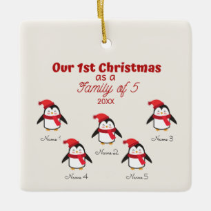 Första julen som familj av 5 Penguins Ornament