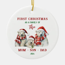 Första julen som familjeprydnad julgransprydnad keramik