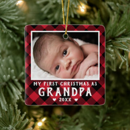 Första julen som farfar Baby Foto Plaid Julgransprydnad Keramik