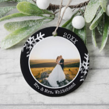 Första julen som gifta Foto Modern snöflinga