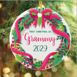 Första julen som Grammy Julgransprydnad Keramik