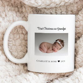 Första julen som Grandpa Nyfödd bebis Photo Kaffemugg