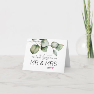 Första julen som Make Wife Gift Julafton Kort