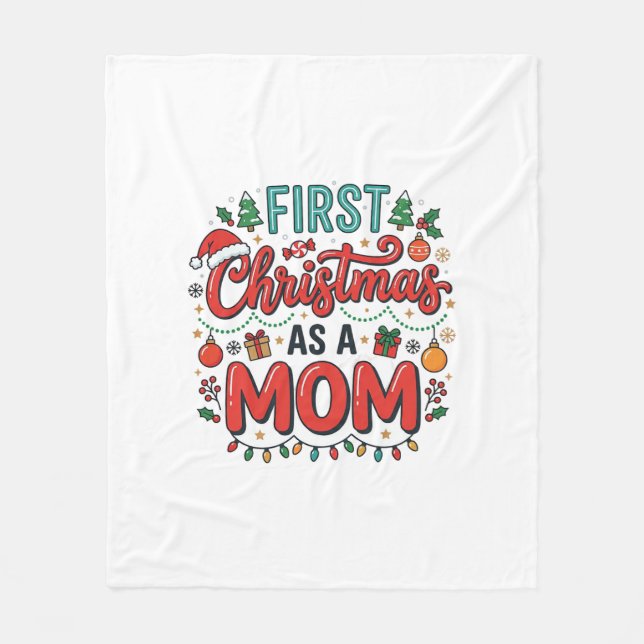 Första julen som mamma juldesign fleecefilt (Framsidan)