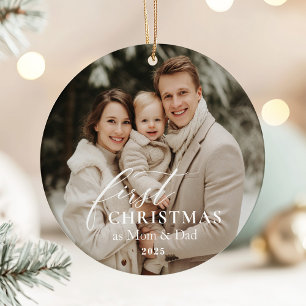 Första julen som mamma & pappa jul foto julgransprydnad keramik