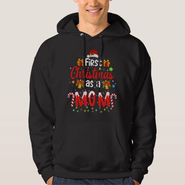Första julen som Mamma-tomten i Ugly Julafton Fami Hoodie (Framsida)