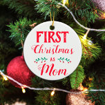 Första julen som Mamma vit med foto Julgransprydnad Keramik<br><div class="desc">Denna Julgran-prydnad är perfekt att fira er första jul som Mamma. Det står "Första jul som Mamma" i ett modernt rött typsnitt på vit bakgrund. Den andra sidan har ett anpassade bild i baby, med namn och födelsedatum. Kontakta mig gärna om du vill ha ytterligare anpassningar eller andra matchande artiklar....</div>