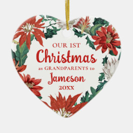 Första julen som morföräldrar Blommigt andedräkt Julgransprydnad Keramik