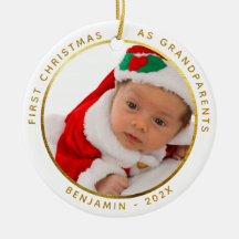 Första julen som morföräldrar Guld Bebis Foto