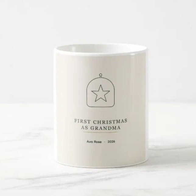 Första julen som mormor 2026 presentmugg kaffemugg (Skapare uppladdad)