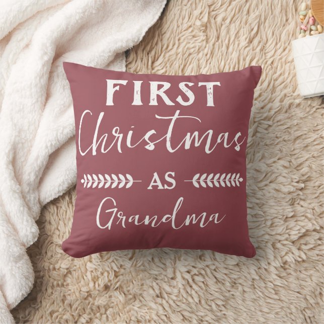 Första julen som mormor julfamilj kudde (Filt)