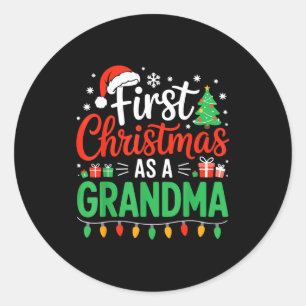 Första julen som mormor matchande ny nana mormor runt klistermärke