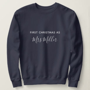 Första julen som Mrs Navy Blue Skräddarsydd Tröja