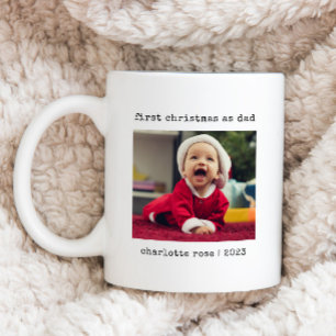 Första julen som Pappa Anpassningsbar Foto Kaffemugg