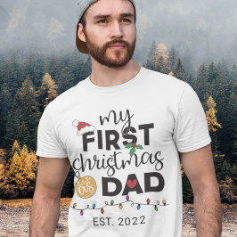 Första julen som pappa - familjen passar söt t shirt