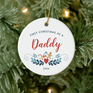 Första julen som pappa Personlig Julafton Folk Art Julgransprydnad Keramik