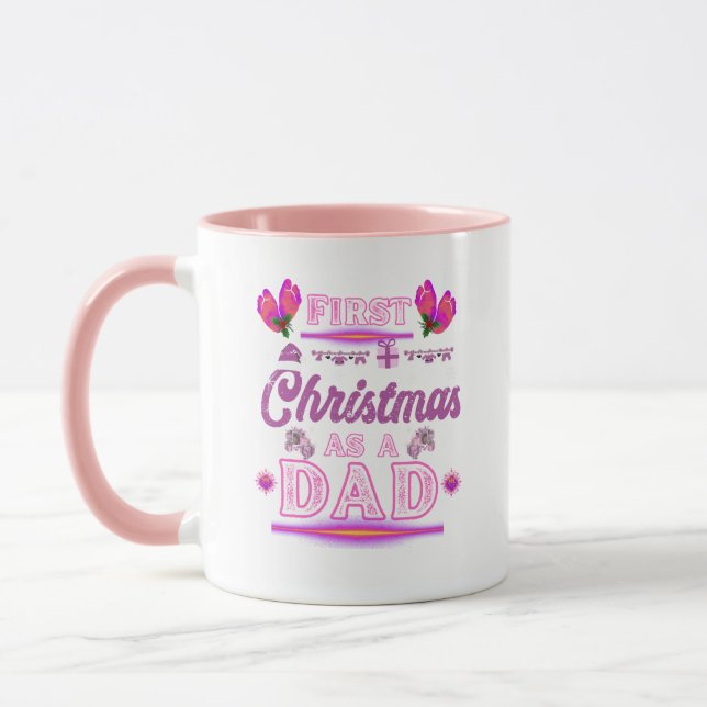 Första julen som pappa till en babyflicka mugg (Vänster)