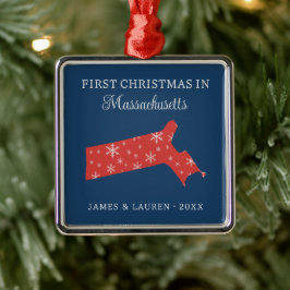 Första julen som par i Massachusetts USA delstat Julgransprydnad Metall