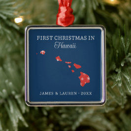 Första julen som par på Hawaii USA delstat Julgransprydnad Metall