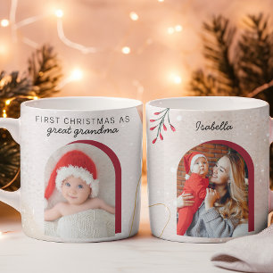 Första julen som Red Arch-Anpassningsbar Photo Kaffemugg