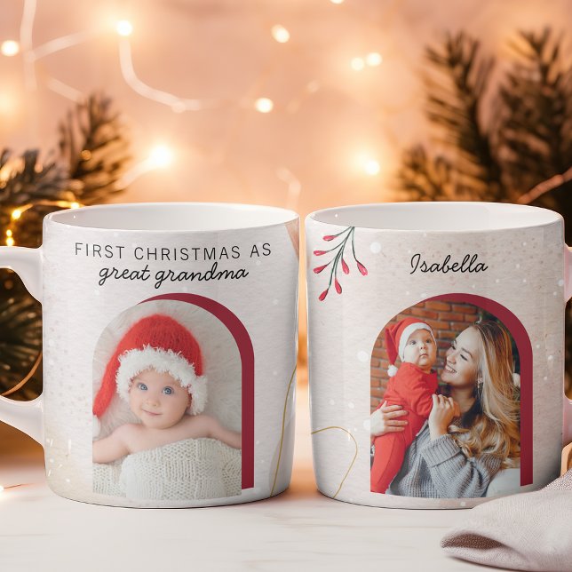 Första julen som Red Arch-Anpassningsbar Photo Kaffemugg (Skapare uppladdad)
