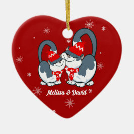 Första julen tillsammans.Anpassningsbarnas julklap Julgransprydnad Keramik