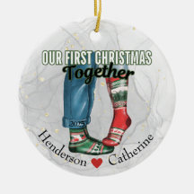 Första julen tillsammans Ett par i socklar