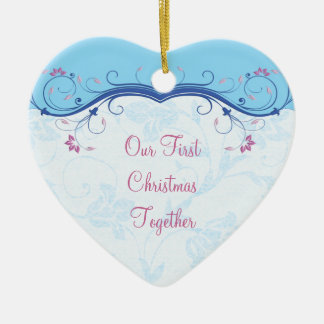 Första julen tillsammans Heart Bröllop Ornamet Julgransprydnad Keramik