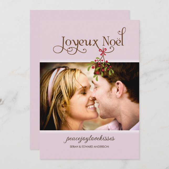 Första julen under misteln julfoto (Fram/baksida)