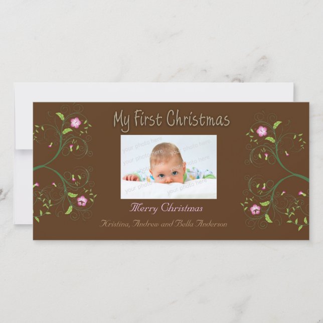 Första julens fotokort julkort (Framsida)