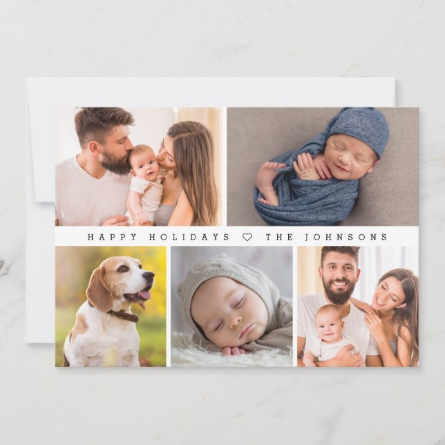 Första julens moderna fotokollage Lycklig Julkort (Framsida)